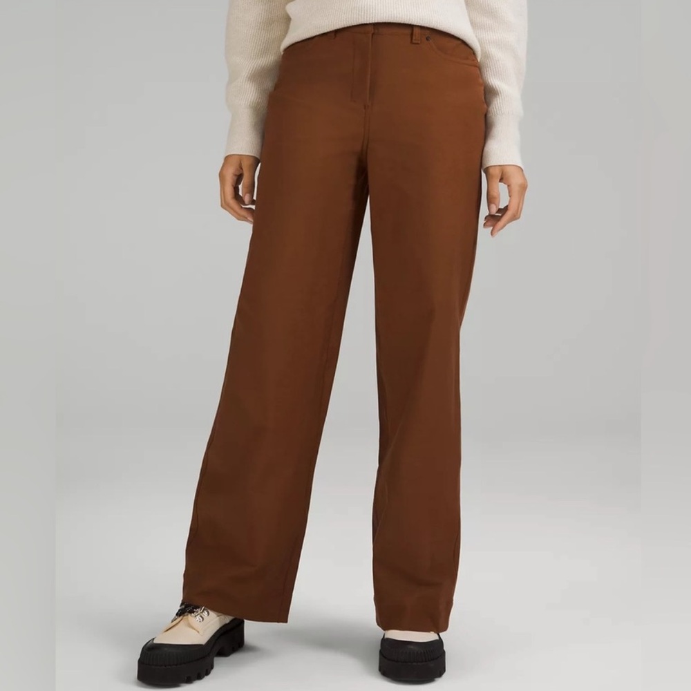 Lululemon City Sleek 5 Pocket High-rise wide leg pant  30 Light Utilitech BRWN